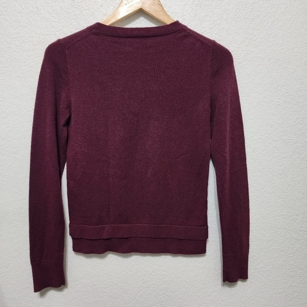 Kate Spade Burgandy Long Sleeve Sweater Size XS
